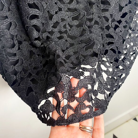 J. Crew Black Lace Fitted Knee Length Skirt - Picture 3 of 10